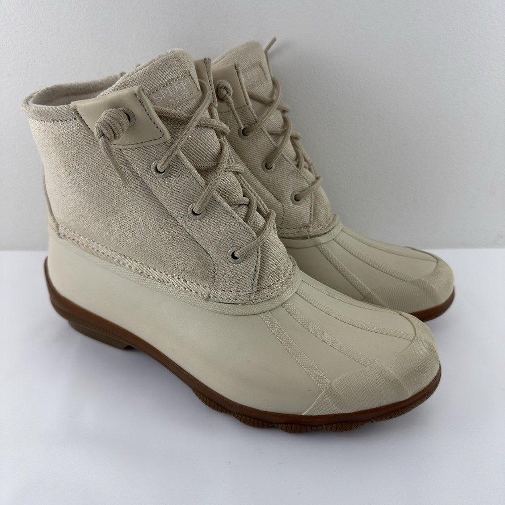 Sperry‎ Women's Waterproof Rubber Boots Size 9 Beige Tan STS86758
